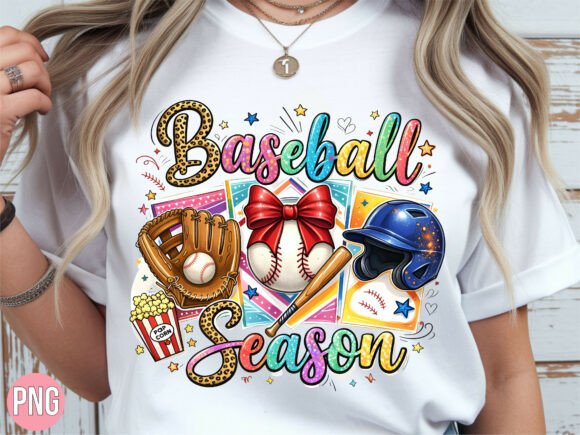 Baseball Season Equipment PNG Shirt Design
