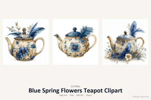 Blue Spring Flowers Shoe: Instant Digital Assets for Creators