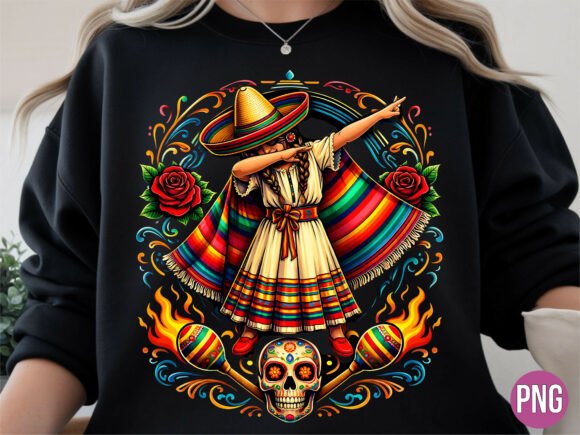 Dabbing Girl Mexican Fiesta PNG
