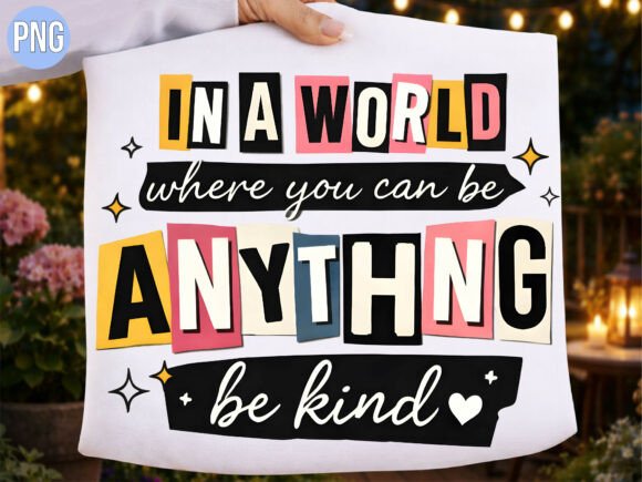 Elevating Print-on-Demand with the Be Kind in a World Kindness PNG Shirt Design