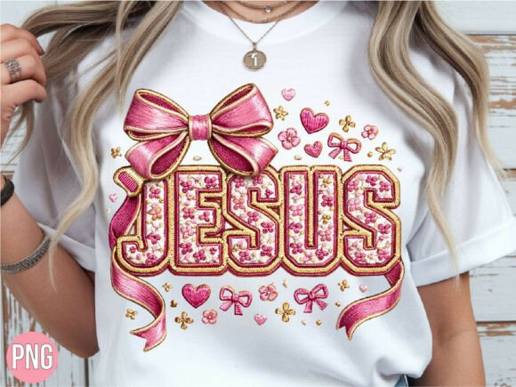 Evaluating the Jesus Embroidery Pink Flower Bow PNG for Creative Projects