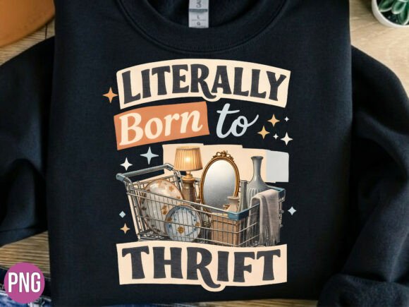 Evaluating the Vintage Born to Thrift Shopping Cart PNG for Creative Workflows