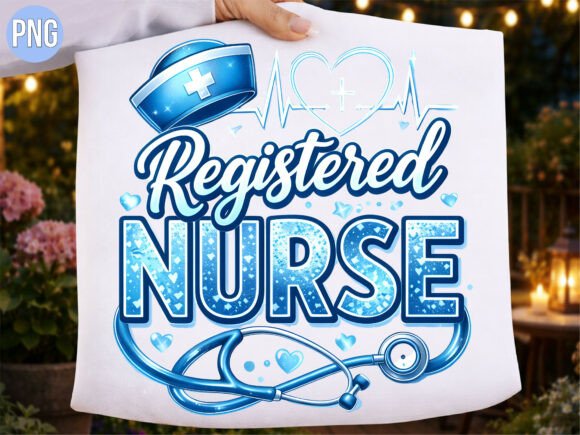 Glitter Registered Nurse Heart PNG: Elevating Healthcare Creativity with High-Quality Digital Design