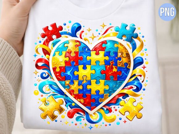 Integrating the Autism Awareness Heart Puzzle PNG Shirt Design into Your Creative Workflow